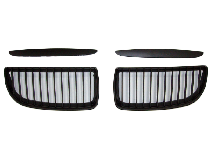 Grila masca fata fata BMW Seria 3 (E90/E91), 11.2004-08.2008, partea stanga, cu 2 ornamente; negru; TUNING,