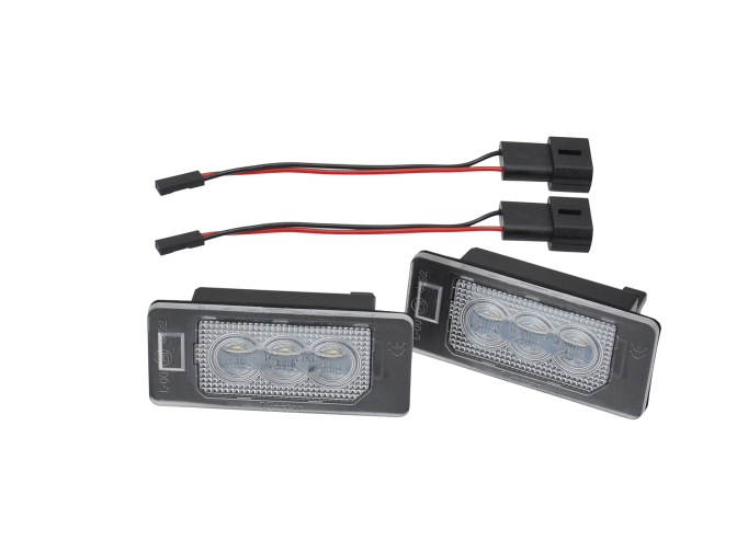 Set 2 buc lampa numar BMW Seria 1 (E81/E82/E87/E88), Seria 2 Gran Tourer (F45/46), Seria 3 (E90/E91/E92/E93/F30/31/34/35), Seria 4 (F32/F33/F36/F82/83), Seria 5 (E60/E61/F10/F11), X1 (F48), X5 (E70/F15/F85), X6 (E71/F16), stanga, LED; TUNING,