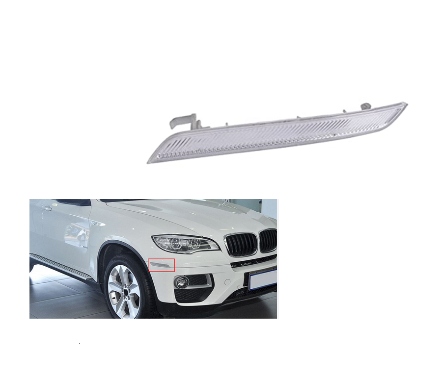 Catadioptru reflectorizant fata BMW X6 (E71), 01.2008-12.2013, partea dreapta, original, alb,