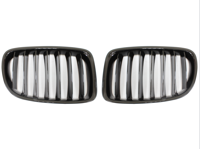 Grila masca fata fata BMW X1 (E84), 2012-08.2015, partea stanga, negru, lucios; TUNING,