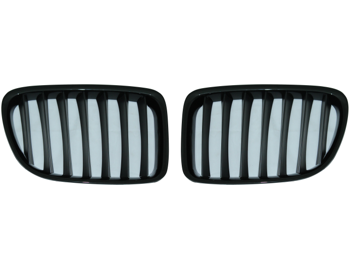 Grila masca fata fata BMW X1 (E84), 2012-08.2015, partea stanga, negru, negru lucios; TUNING,