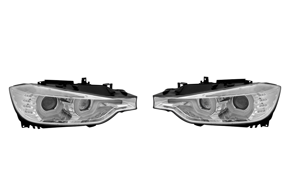 Set faruri tuning BMW 3/3 GT (F30/31/34/35), 01.2012-2015, cu LED indicator; cu daytime running light; D1S; electrical; crom, transparent; TUNING; xenon,