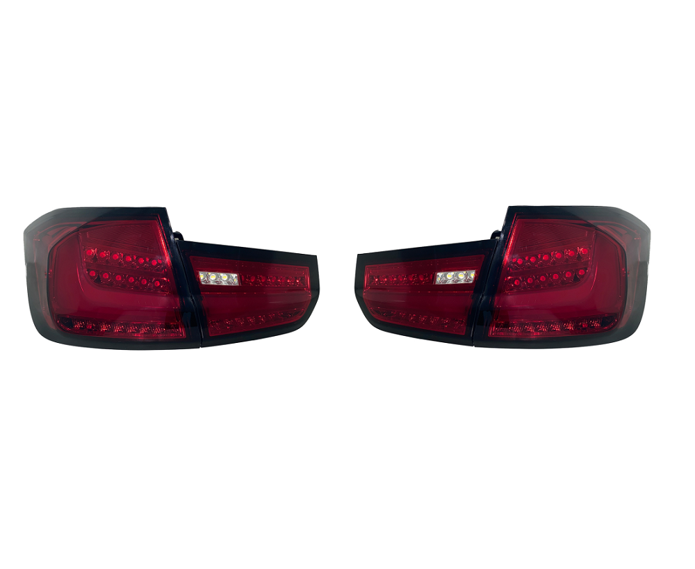 Set stopuri, lampa spate BMW Seria 3 (F30), 01.2012-2015, partea stanga, dynamic indicator; LED; rosu, transparent; TUNING,