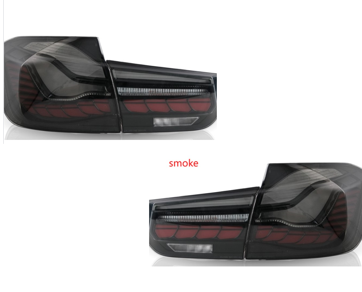 Set lampa spate BMW Seria 3 (F30), 01.2012-12.2019 model SEDAN, partea stanga, LED+OLED; fumuriu; TUNING; interior, exterior,