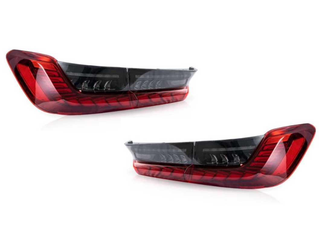 Set lampa spate BMW Seria 3 (G20), 03.2019-2021 model SEDAN, partea stanga, dynamic indicator; cu animatii; LED+OLED; rosu; TUNING; interior, exterior,