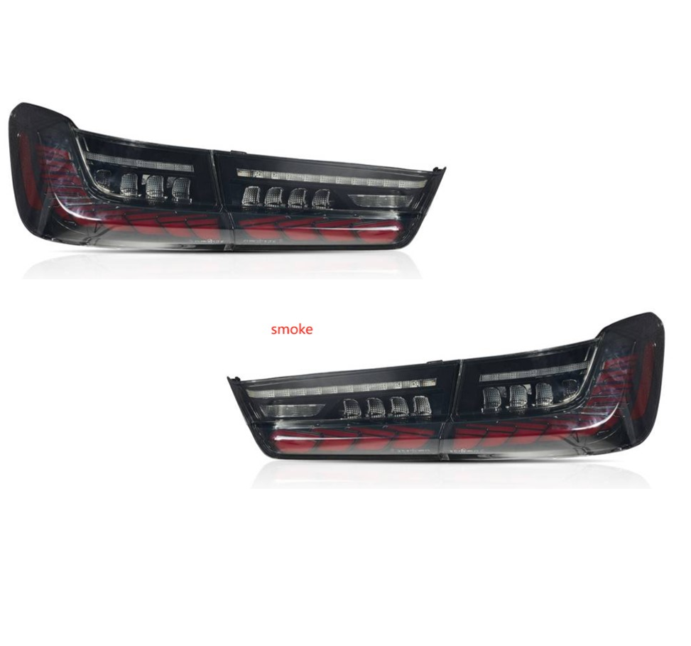 Set lampa spate BMW Seria 3 (G20), 03.2019-2021 model SEDAN, partea stanga, dynamic indicator; cu animatii; LED+OLED; fumuriu; TUNING; interior, exterior,