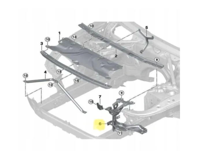Suport fixare far BMW X5 (G05/F95), 11.2018-; X6 (G06), 11.2019-; X7 (G07), 03.2019-, partea stanga, metal,