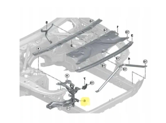 Suport fixare far BMW X5 (G05/F95), 11.2018-; X6 (G06), 11.2019-; X7 (G07), 03.2019-, partea dreapta, metal,