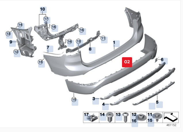Capac bara spate BMW X1 (F48), 06.2015-09.2022