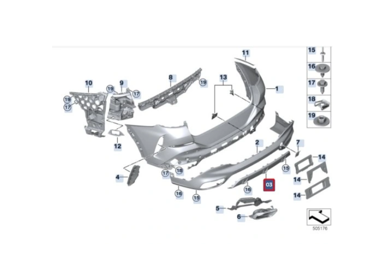 Capac bara spate BMW X6 (G06), 11.2019- model : M-Pack, grunduit, de vopsit,