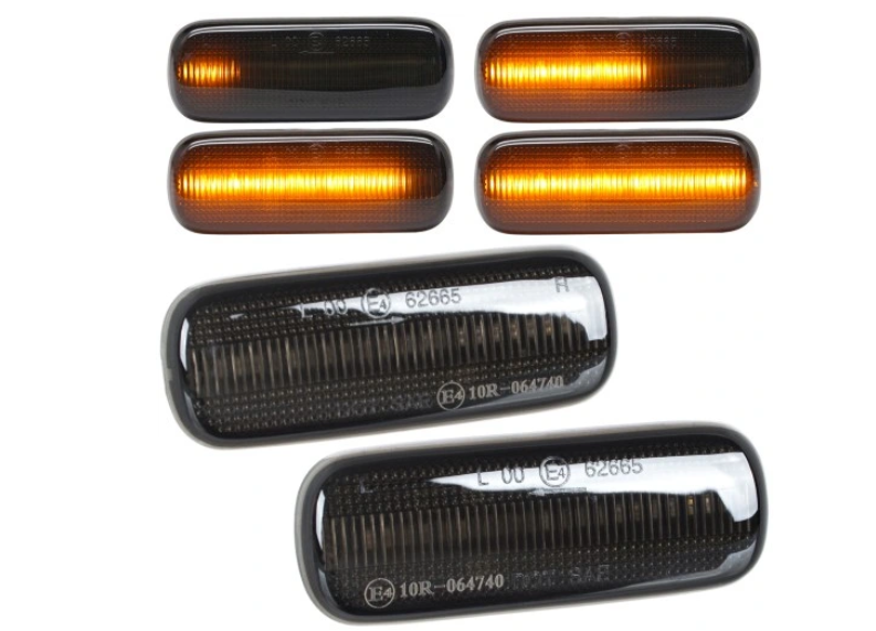 Lampa semnalizare oglinda CITROEN C4 (LA/LC), 10.2004-12.2010, partea stanga+dreapta, dynamic indicator; LED; fumuriu, transparent; TUNING,