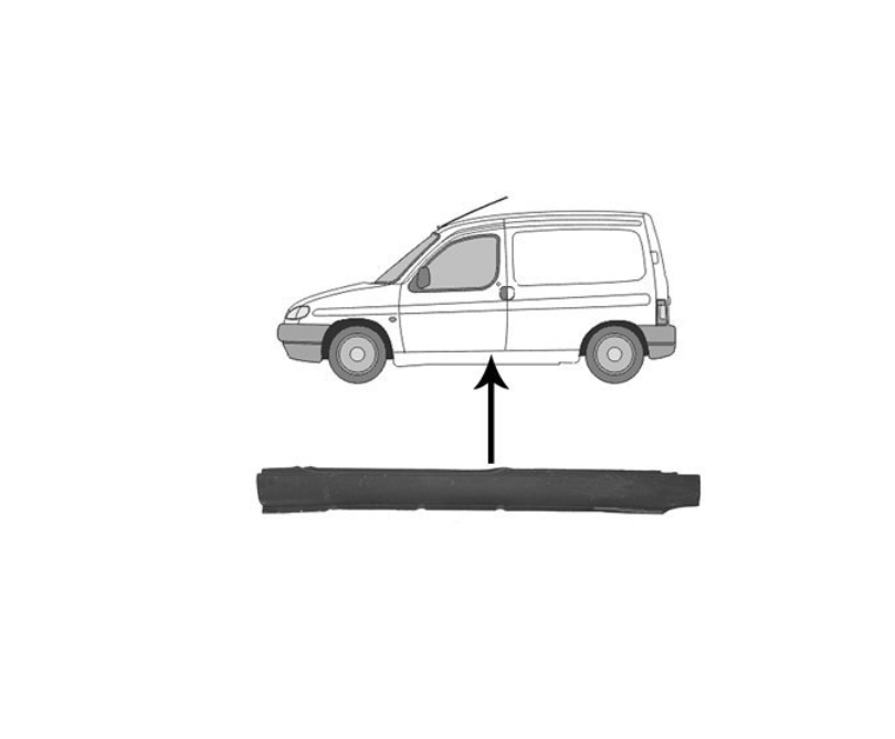 Prag CITROEN BERLINGO, 1996-02.2008; PEUGEOT PARTNER (G_), 07.1996-03.2008, partea stanga, cover; fara usa culisanta,