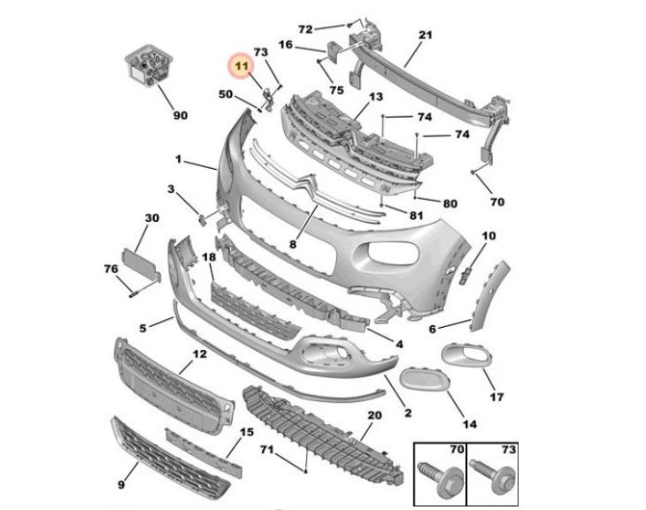 Suport bara fata CITROEN C3, 11.2016-05.2020; C3, 01.2020-, partea stanga, RETOV,