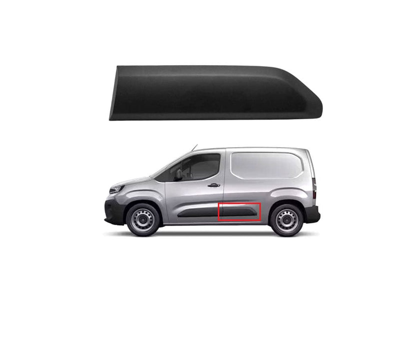Bandou usa spate CITROEN BERLINGO, 06.2018-12.2023; FIAT DOBLO (263), 2022-; OPEL COMBO/LIFE, 09.2018-; PEUGEOT PARTNER/RIFTER, 06.2018-12.2023; TOYOTA PROACE CITY, 10.2019-, partea stanga, negru, texturat; usa spate; lungime 700 mm,