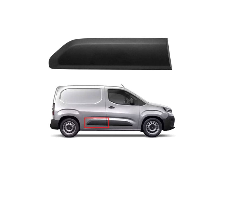 Bandou usa spate CITROEN BERLINGO, 06.2018-12.2023; FIAT DOBLO (263), 2022-; OPEL COMBO/LIFE, 09.2018-; PEUGEOT PARTNER/RIFTER, 06.2018-12.2023; TOYOTA PROACE CITY, 10.2019-, partea dreapta, negru, texturat; usa spate; lungime 700 mm,