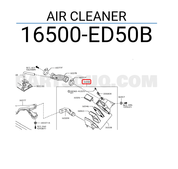 Carcasa filtru aer NISSAN TIIDA (C11X/SC11X), 06.2007-06.2011 cu 4/5 usi, fata,