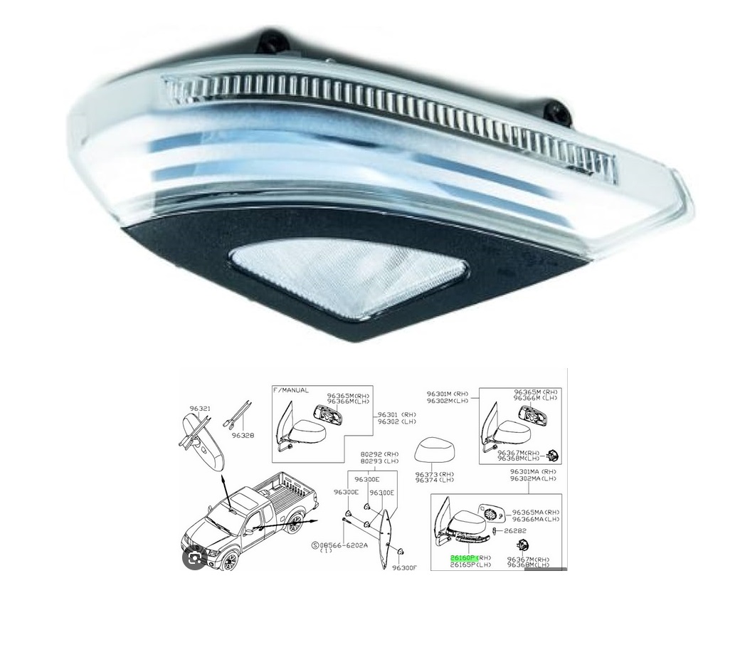 Lampa semnalizare oglinda NISSAN NAVARA/FRONTIER (D40)/PATHFINDER (R51), 09.2004-, partea stanga, original, LED,
