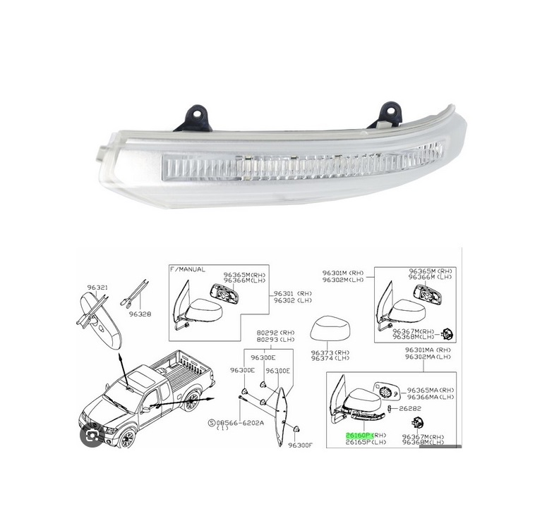 Lampa semnalizare oglinda NISSAN NAVARA/FRONTIER (D40)/PATHFINDER (R51), 09.2004-, partea stanga, Magneti Marelli, LED,