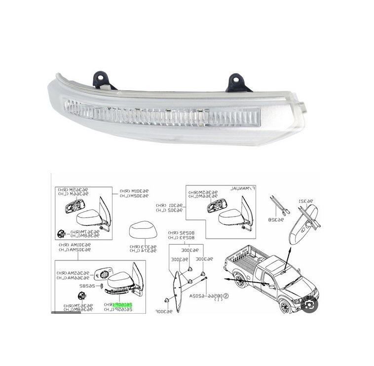 Lampa semnalizare oglinda NISSAN NAVARA/FRONTIER (D40)/PATHFINDER (R51), 09.2004-, partea dreapta, Magneti Marelli, LED,