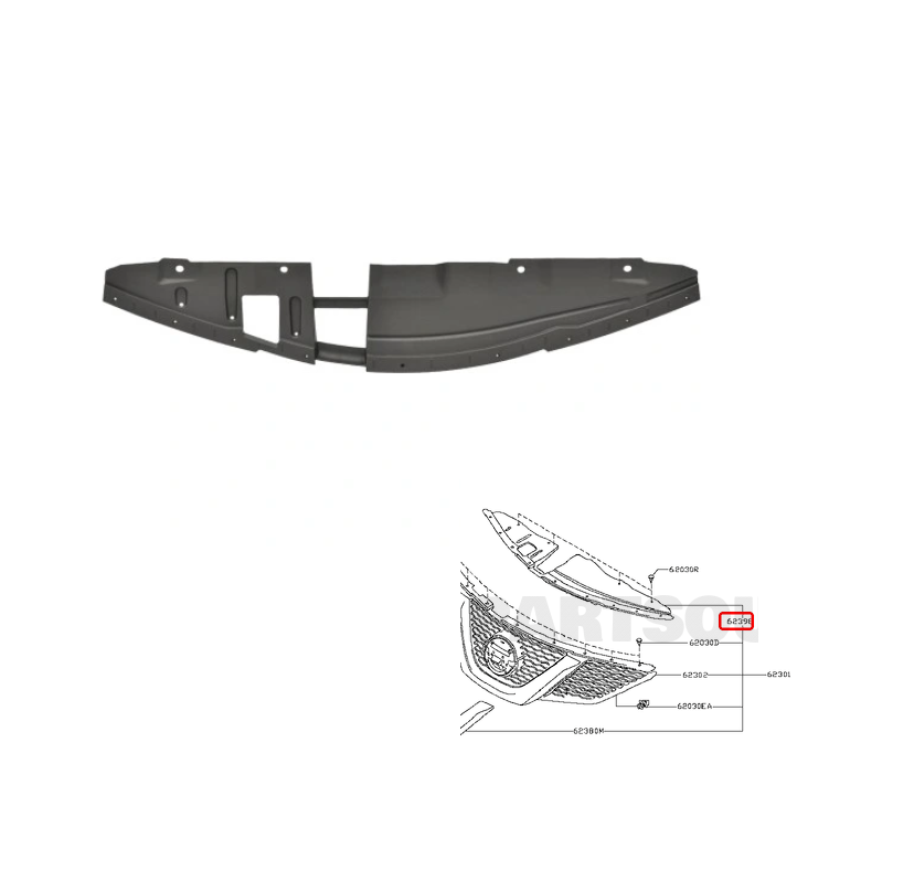 Ornament superior Trager, panou central fata NISSAN QASHQAI (J11), 03.2014-06.2017, superior,