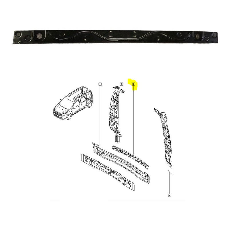 Panou spate DACIA DOKKER, 11.2012-; LODGY, 09.2012-, metal; interior,