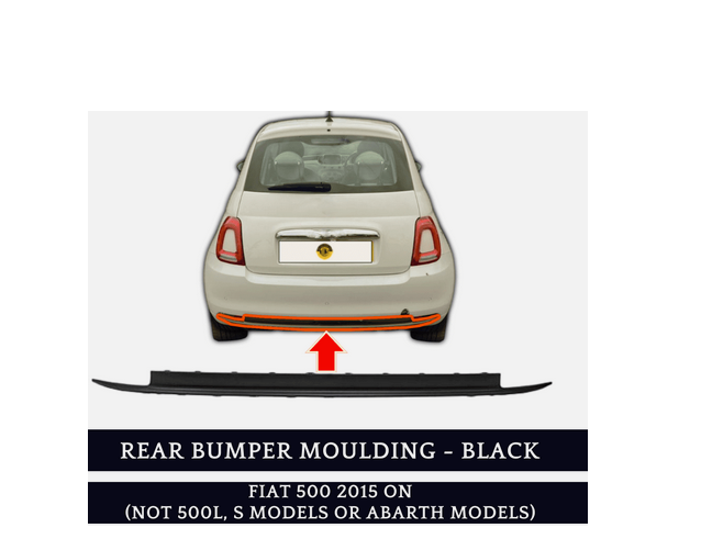 Bandou bara spate FIAT 500, 07.2015- model : Pop, texturat,