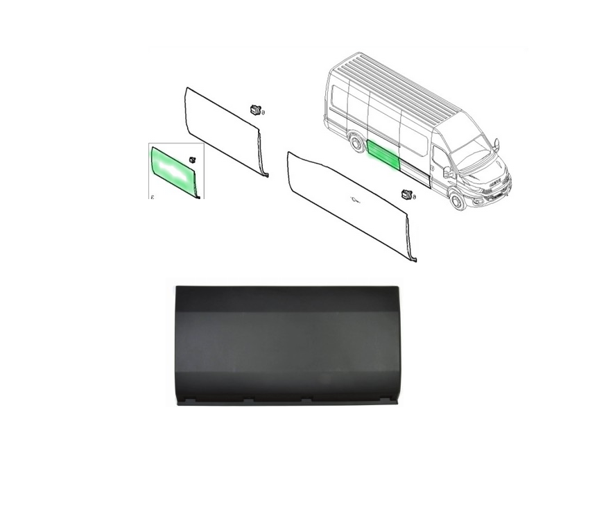 Bandou aripa spate IVECO DAILY, 07.2014- model EXTRA LONG, partea dreapta, in fata rotii; extra lung,