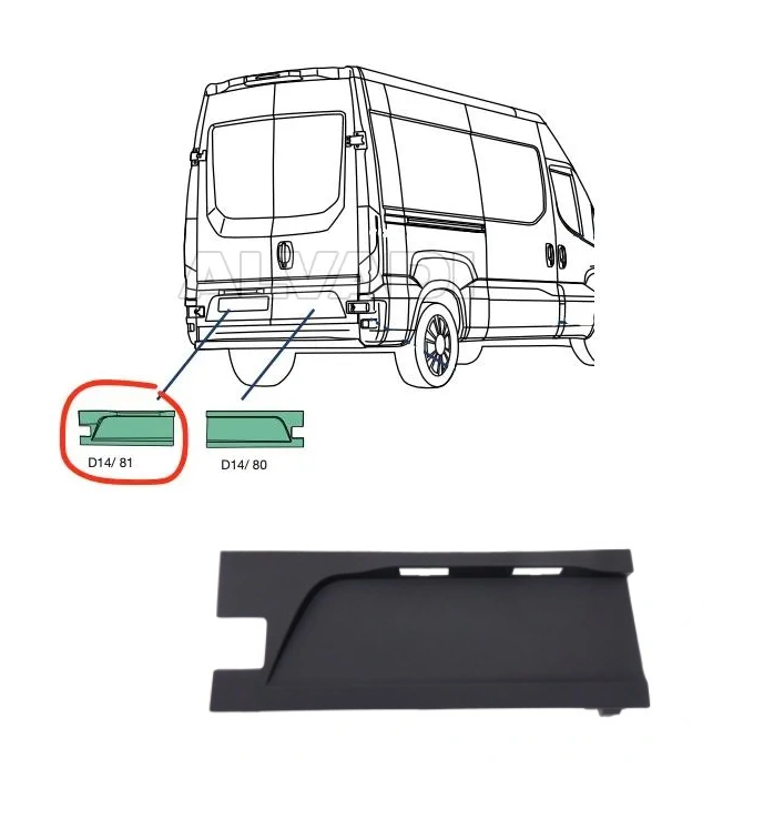 Bandou usa IVECO DAILY, 07.2014-, partea stanga, usa spate,