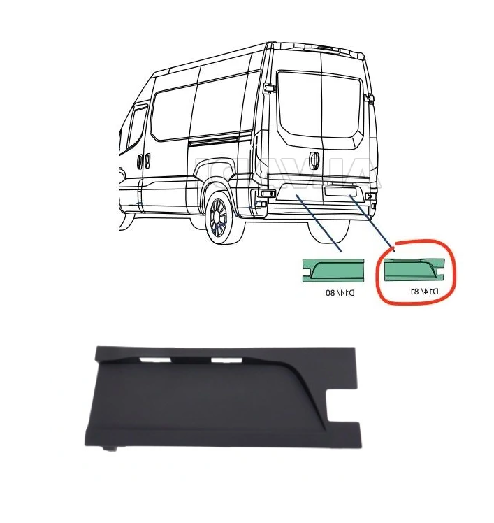 Bandou usa IVECO DAILY, 07.2014-, partea dreapta, usa spate,