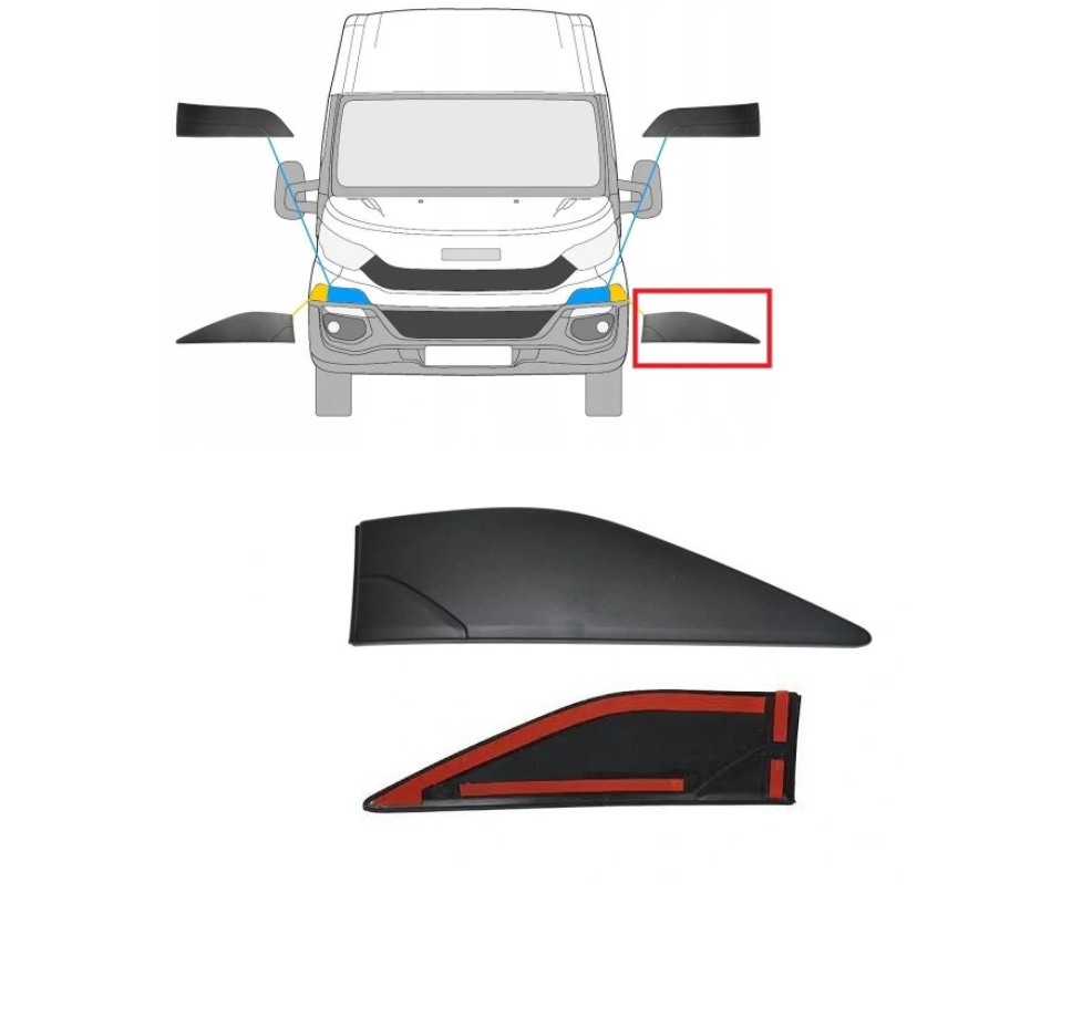 Bandou aripa, ornament fata IVECO DAILY, 07.2014-, partea stanga, fata,
