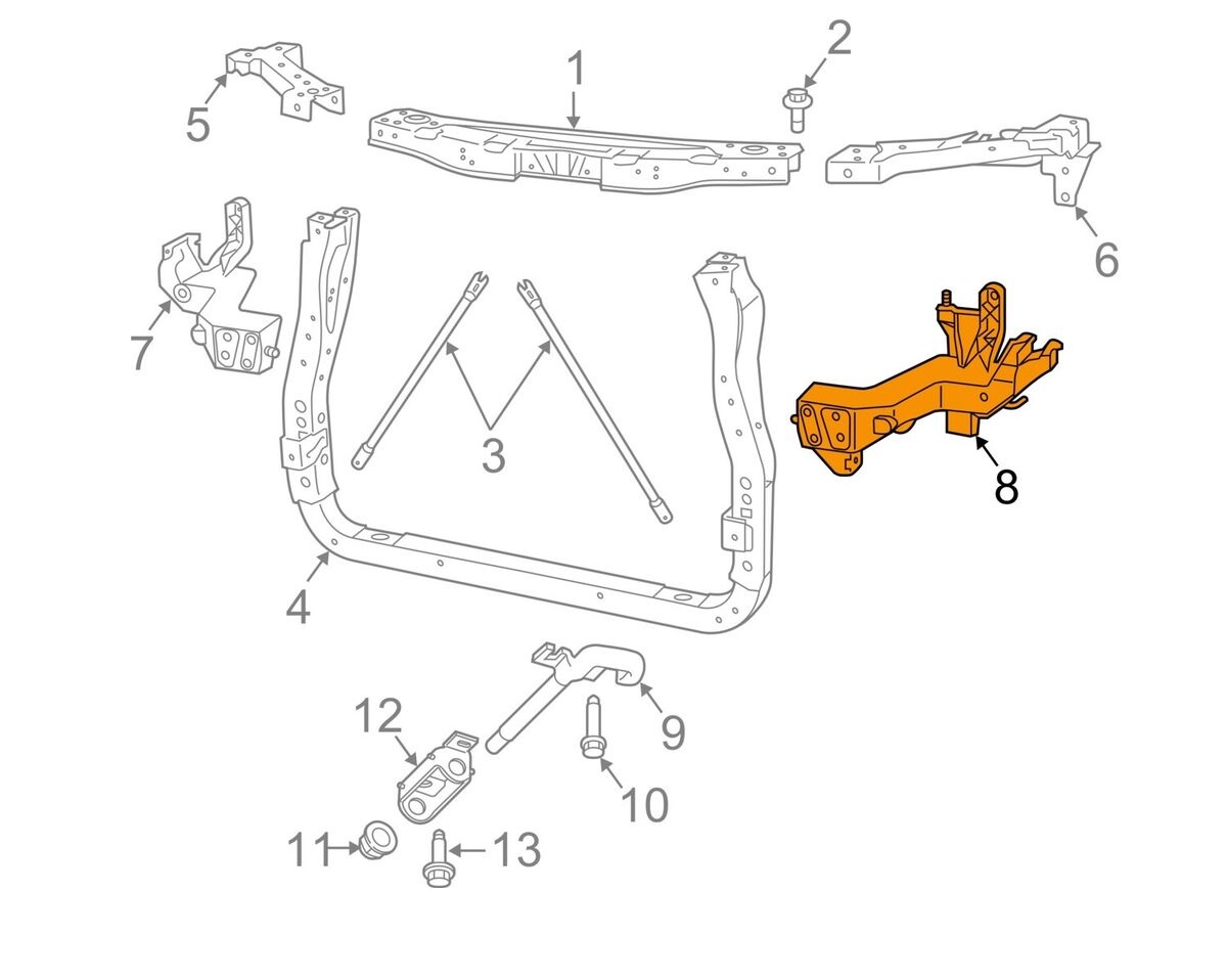Suport fixare far DODGE DURANGO, 12.2010-2013, partea stanga,