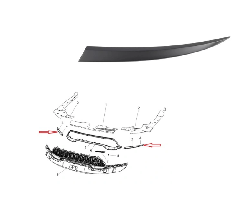 Ornament far DODGE DURANGO, 07.2020-, partea stanga, grunduit,