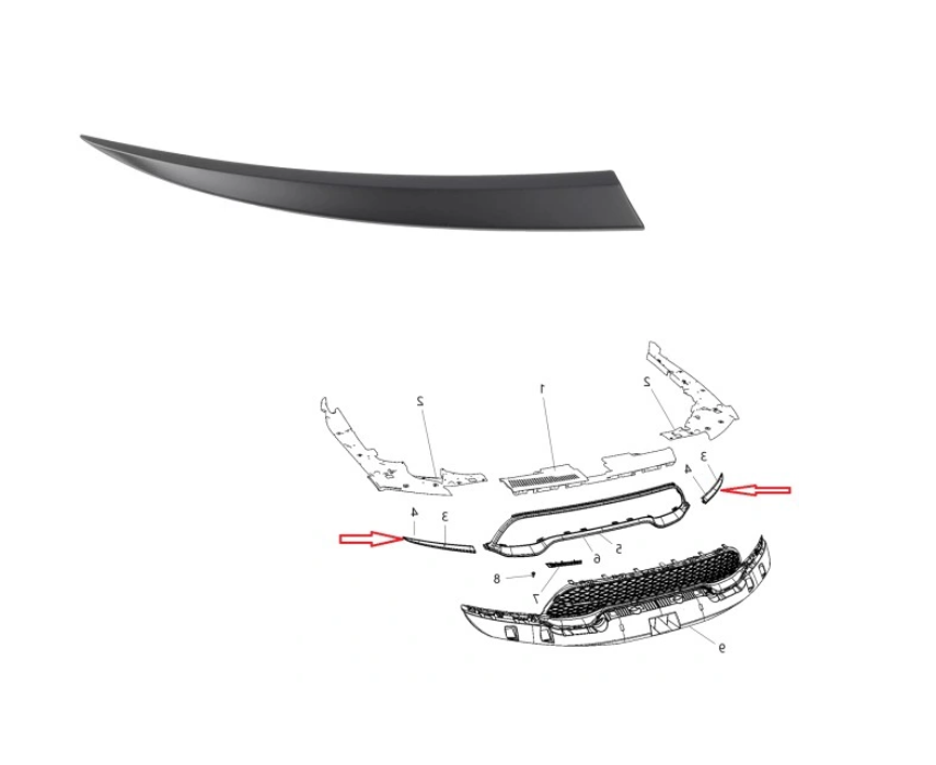 Ornament far DODGE DURANGO, 07.2020-, partea dreapta, grunduit,