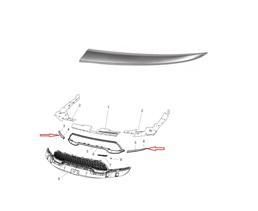 Ornament far DODGE DURANGO, 07.2020-, partea stanga, crom satinat,