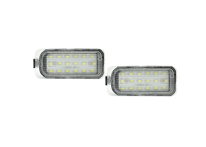 Set 2 buc lampa numar spate FORD C-MAX, 2010-; ECOSPORT, EDGE, FIESTA (JA8), FOCUS II Hatchback; GALAXY 2006-; KUGA (DM2), MONDEO, 2014-; RANGER, S-MAX, TRANSIT/TOURNEO, JAGUAR XF (X250), XJ (X351), partea stanga=dreapta, LED; TUNING,