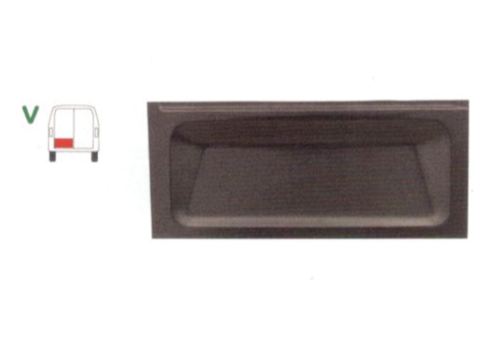 Panou reparatie usa spate FORD TRANSIT, 10.1985-07.2000 modele cu 2 usi spate, partea stanga, inferior; metal galvanizat; inaltime 385 mm,