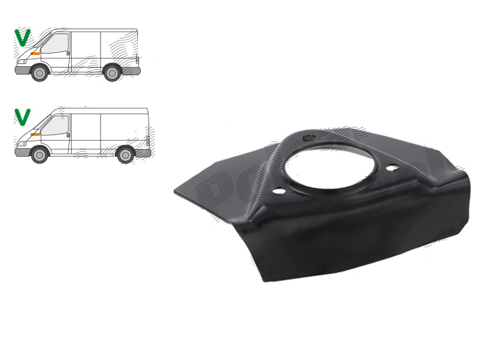 Segment reparatie metalic suport amortizor fata FORD TRANSIT (VE64), 01.1991-09.1994; TRANSIT (VE83), 06.1994-07.2000, partea stanga, metal galvanizat,