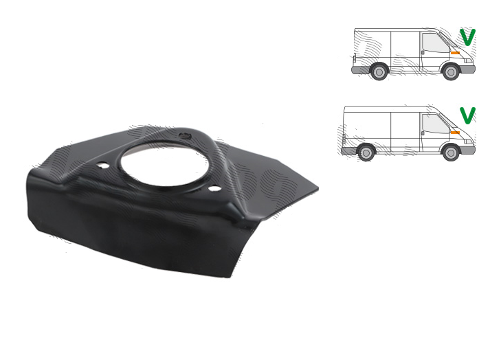 Segment reparatie metalic suport amortizor fata FORD TRANSIT (VE64), 01.1991-09.1994; TRANSIT (VE83), 06.1994-07.2000, partea dreapta, metal galvanizat,