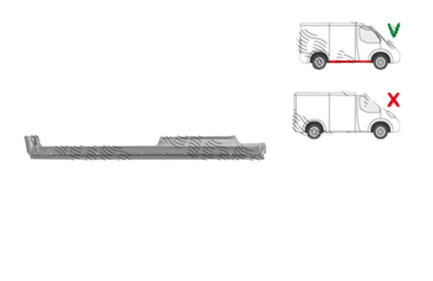 Prag fata FORD TRANSIT/TOURNEO CONNECT (C170), 05.2003-06.2009, modele cu 4 usi, partea dreapta,