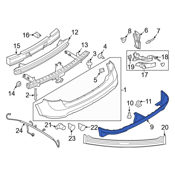 Spoiler bara spate FORD EDGE, 10.2006-10.2014, cu 2 gauri evacuare; fara sport, fara sport,