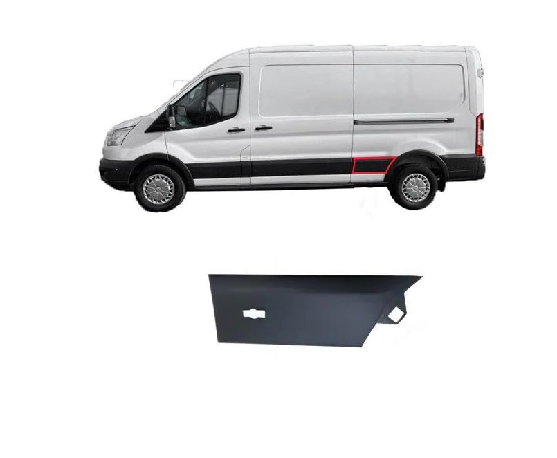 Bandou aripa spate FORD TRANSIT/TOURNEO, 01.2014-12.2019, partea stanga, cu gauri semnalizari laterale; fata; versiune lungita,