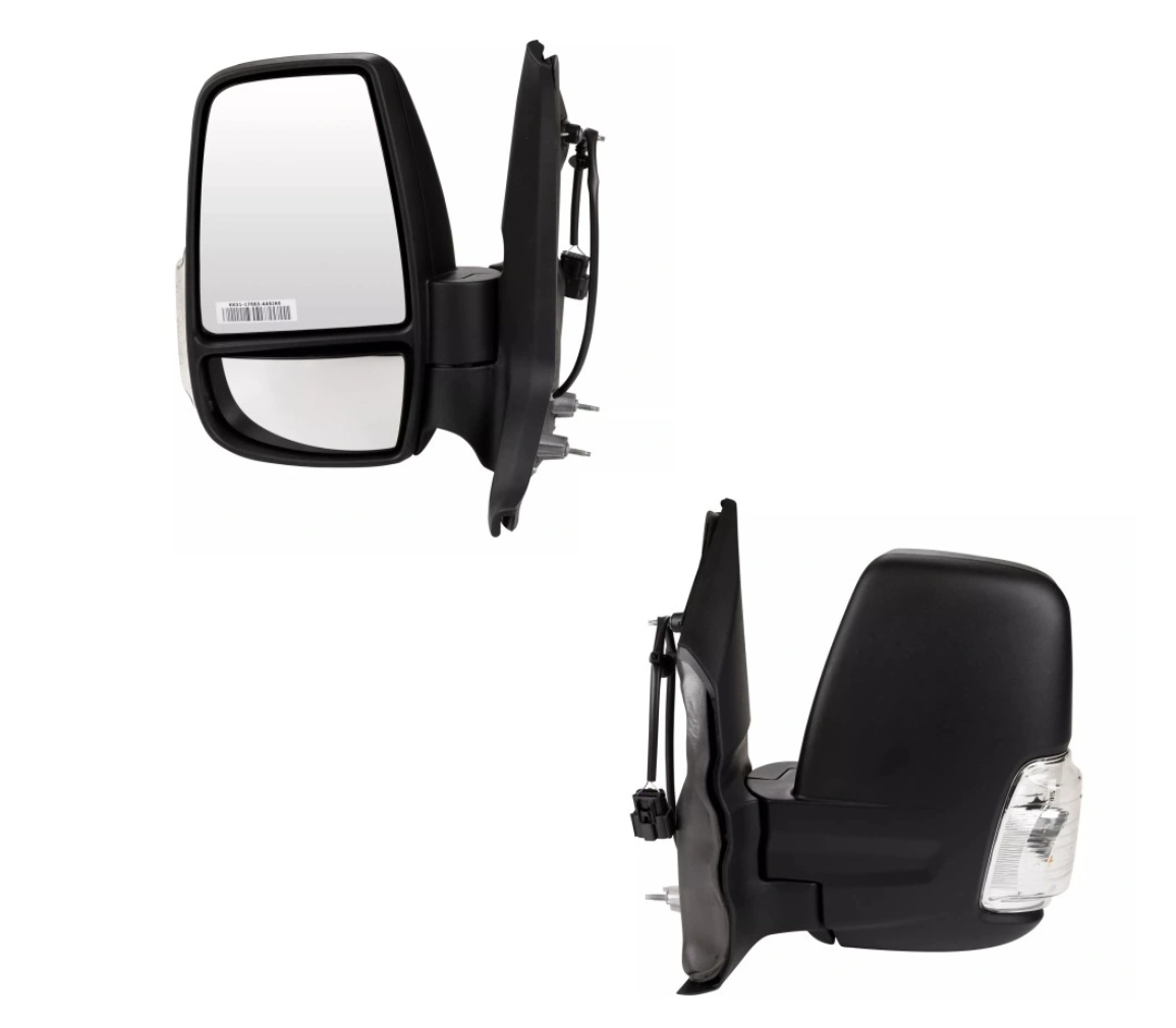 Oglinda usa exterioara FORD TRANSIT/TOURNEO, 10.2019-, partea stanga, View Max, reglare electrica; texturat; cu incalzire; versiune scurta; sticla convexa; sticla crom; 12 gauri / 6 pini; cu semnalizare (WY5W),