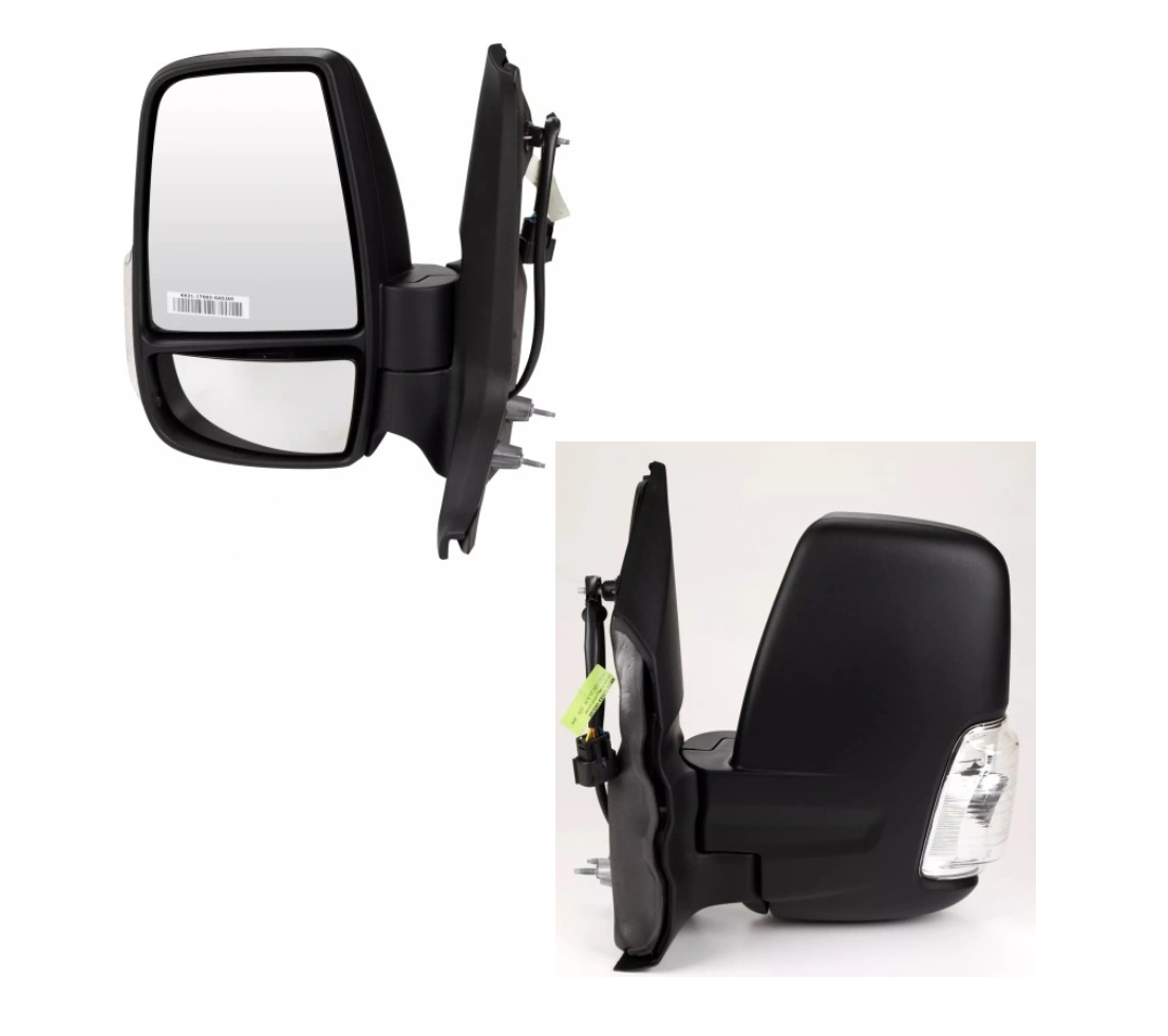 Oglinda usa exterioara FORD TRANSIT/TOURNEO, 10.2019-, partea stanga, View Max, reglare electrica; texturat; cu incalzire; versiune scurta; sticla convexa; sticla crom; pliabila electric; 12 gauri / 8 pini; cu semnalizare (WY5W),