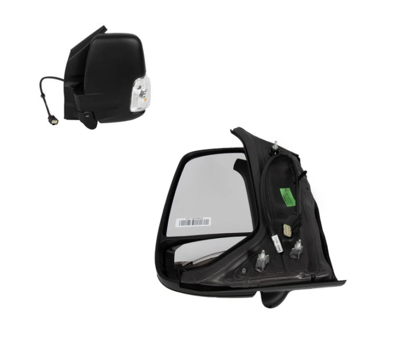Oglinda usa exterioara FORD TRANSIT/TOURNEO, 10.2019-, partea stanga, View Max, reglare electrica; texturat; cu incalzire; versiune scurta; sticla convexa; sticla crom; pliabila electric; 12 gauri / 8 pini; cu semnalizare (WY16W),