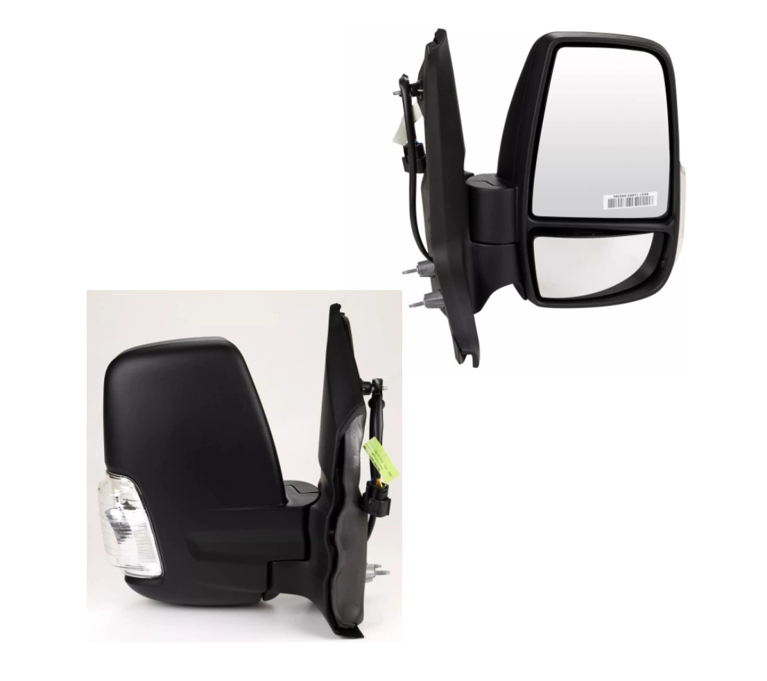 Oglinda usa exterioara FORD TRANSIT/TOURNEO, 10.2019-, partea dreapta, View Max, reglare electrica; texturat; cu incalzire; versiune scurta; sticla convexa; sticla crom; pliabila electric; 12 gauri / 8 pini; cu semnalizare (WY5W),
