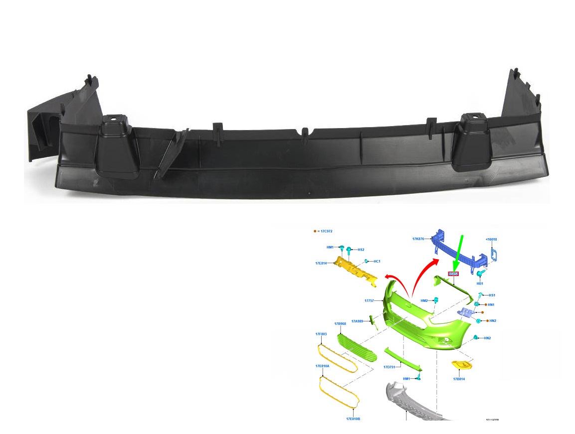 Suport radiator fata FORD TRANSIT/TOURNEO COURIER, 2018-06.2024, inferior,