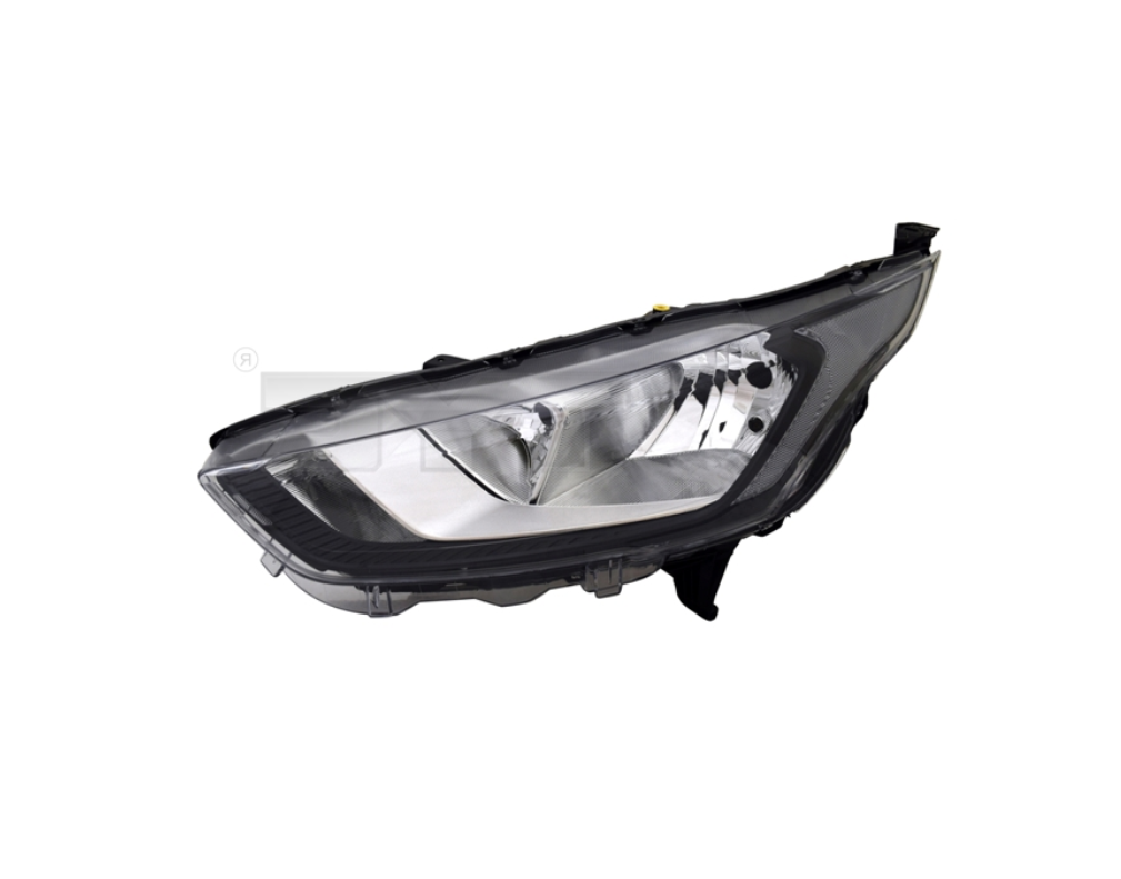 Far FORD TRANSIT/TOURNEO CONNECT, 10.2018-06.2022; TRANSIT/TOURNEO CONNECT, 04.2022-, partea stanga, TYC, cu daytime running light; H15+H7+PWY24W+W5W; electrical; negru; cu motor; halogen,