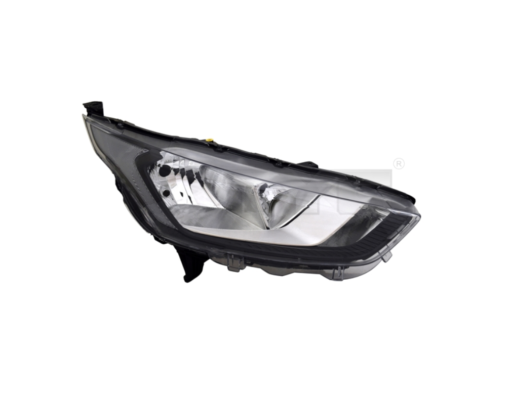 Far FORD TRANSIT/TOURNEO CONNECT, 10.2018-06.2022; TRANSIT/TOURNEO CONNECT, 04.2022-, partea dreapta, TYC, cu daytime running light; H15+H7+PWY24W+W5W; electrical; negru; cu motor; halogen,