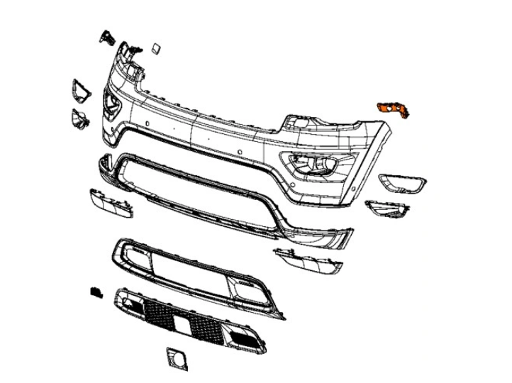 Suport bara fata JEEP GRAND CHEROKEE (WK2), 2017-, partea dreapta, superior,