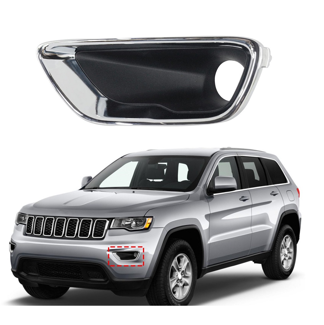 Grila bara fata JEEP GRAND CHEROKEE (WK2), 2017-, partea stanga, cu capac crom; cu gauri lampa ceata,